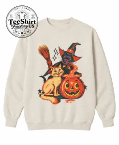 Retro Halloween Sweatshirt Spooky Season Shirt 90s Grunge Classic Halloween Trick Or Treat Crewneck Sweatshirt Fall Pumpkin Black Cat Witch 1 Thiet ke chua co ten 22