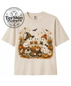 Ghost Family Watercolor Shirt, Comfort Colors Fall Halloween Tee 1 Thiet ke chua co ten 3 2
