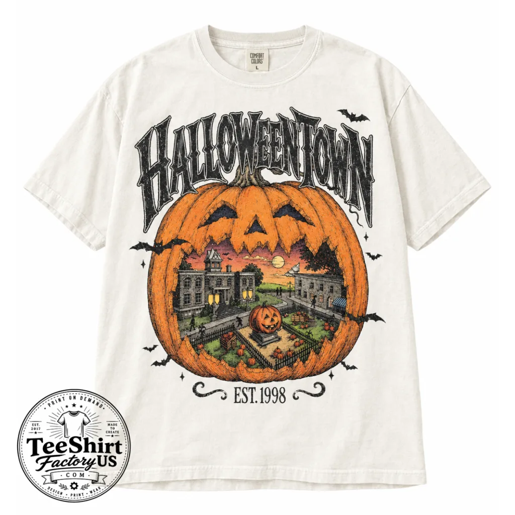 Thiết kế chưa có tên (8) Comfort Colors® Halloweentown Est 1998 Shirt, Halloweentown University, Retro Halloweentown Shirt, Cute Fall Shirt, Halloween