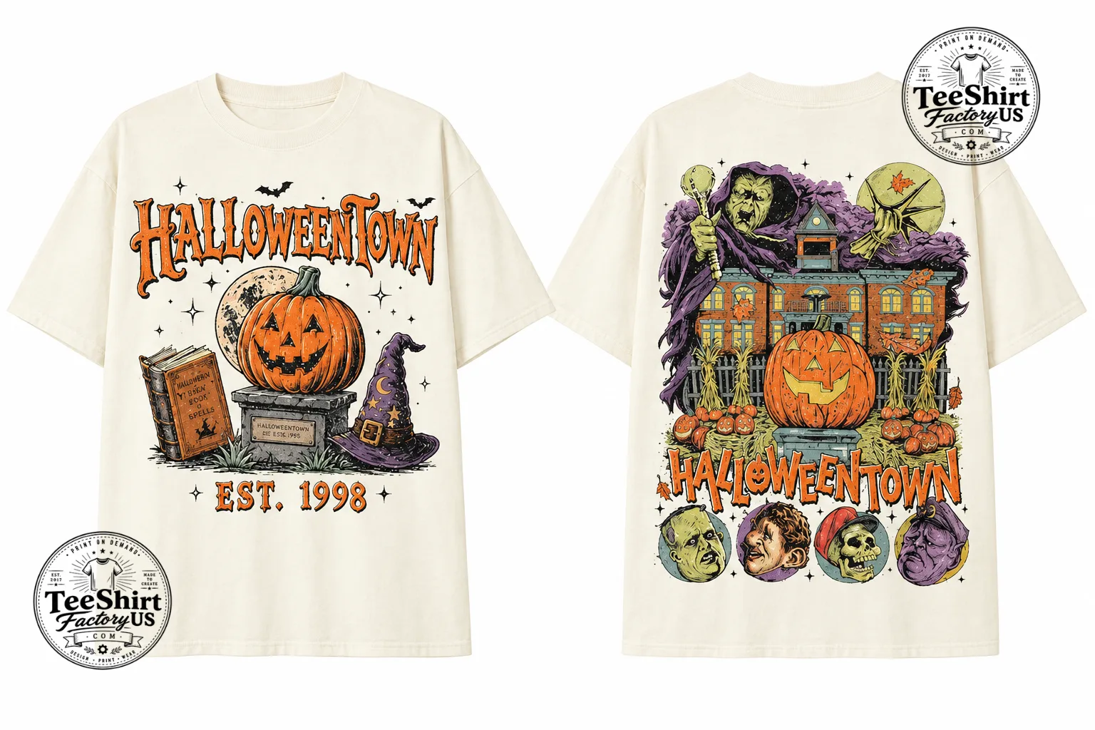 Comfort Colors Halloweentown Est 1998 Shirt, Vintage Halloween Town Tee, Retro Spooky Season Apparel, Horror Movie Fan Gift Tee