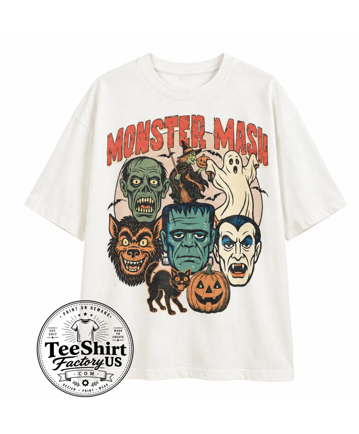 Comfort Colors® Monster Mash Shirt: Retro Halloween Spooky Season Tee