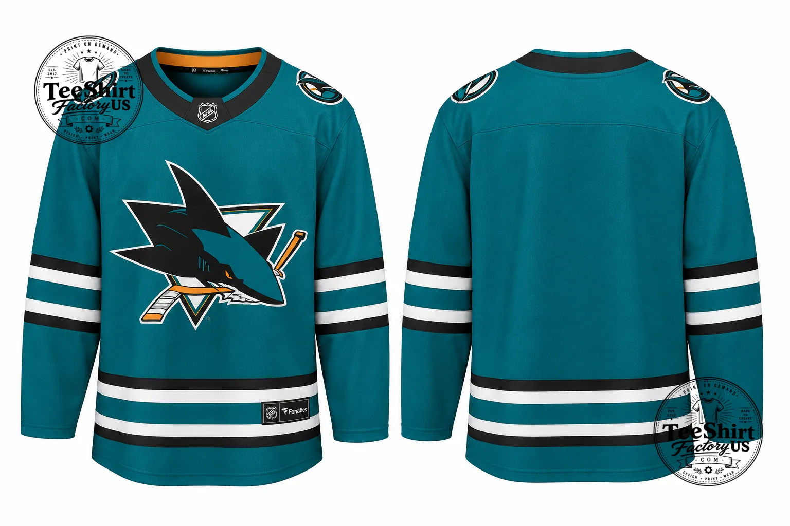 Sharks Hockey Jersey – Classic Teal Shark Hockey Sweater, Vintage-Inspired Ice Hockey Fan Jersey