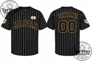 Japan Baseball Jersey – Classic Black Pinstripe Ohtani 00 Baseball Fan Jersey 1 Thiet ke chua co ten 9