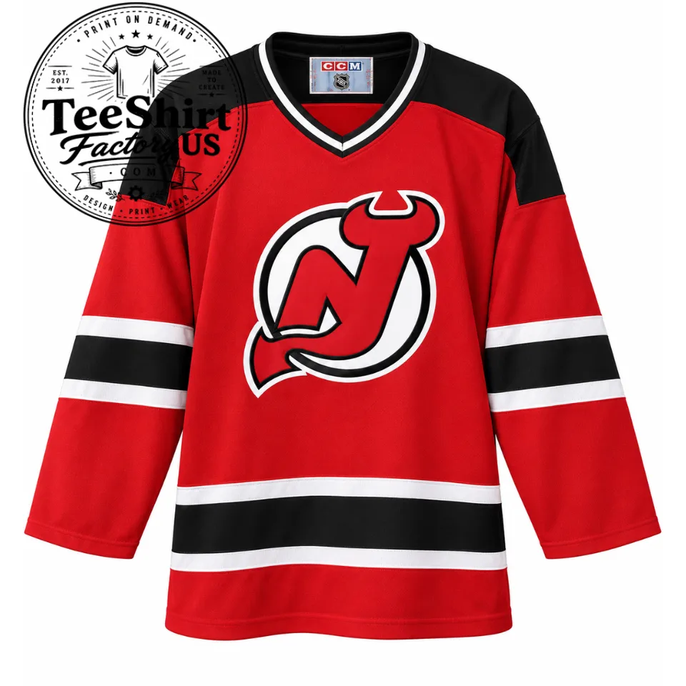 Jersey Devils Hockey – Classic Red & Black Hockey Fan Jersey
