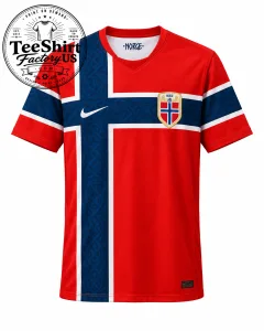Norway Football Jersey – Classic Red & Navy Cross Norwegian Soccer Fan Jersey 2 Thiet ke chua co ten 15
