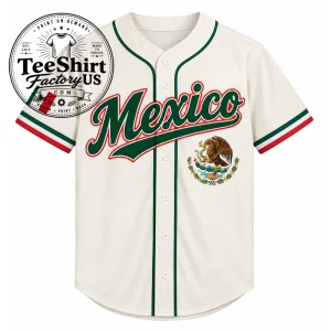 Mexico Baseball Jersey, Vintage Mexico Baseball Shirt, Green White Red Mexico Jersey, Baseball Fan Tee 1 Thiet ke chua co ten 18