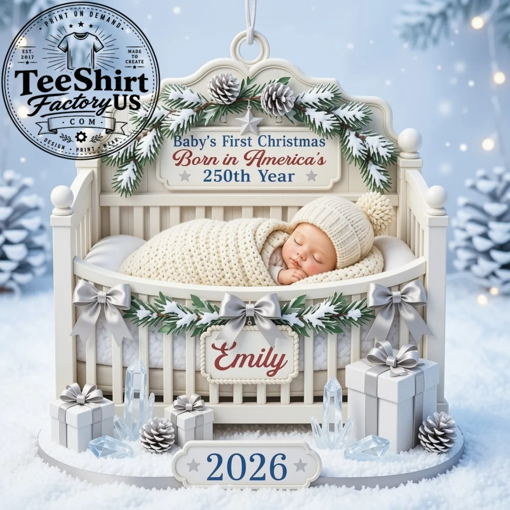 America 250th Anniversary First Christmas Custom Acrylic Ornament