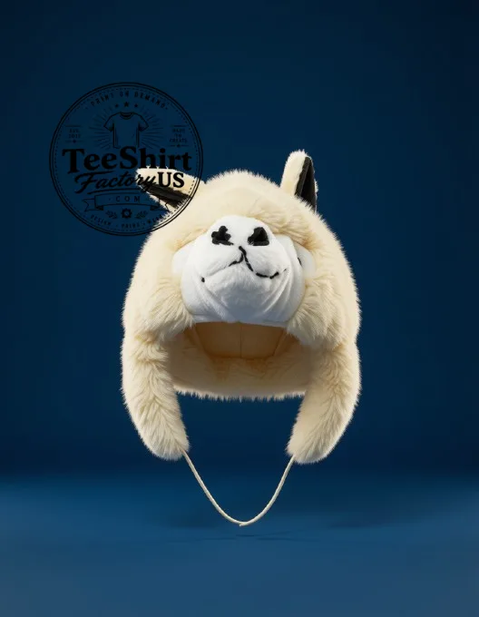 RM BTS Fluffy Sheep Hat, Cute Plush Animal Ear Flap Winter Hat, Kpop Fan Gift, Soft Fuzzy Novelty Hat