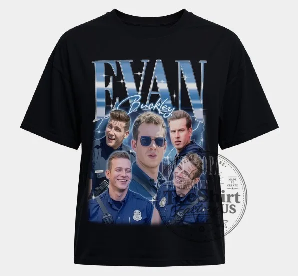 Evan Buckley T-Shirt, 9-1-1 TV Series Character Graphic Tee, Black Unisex Fan Shirt, TV Show Gift